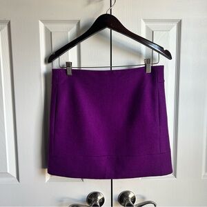 J. Crew purple wool mini skirt